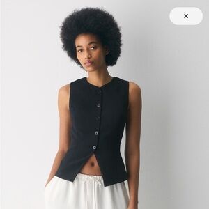 Aritzia Wilfred Regal Vest Crepette Black Size 0